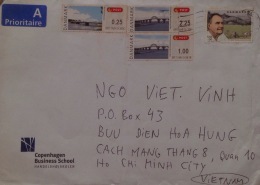 Denmark Cover Sent To Vietnam With A WWF Stamp / 02 Images - Lettres & Documents