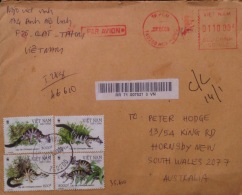 Vietnam Viet Nam Registered Cover With A Souvenir Sheet Of BIRD And Full Set Of WWF Civet Stamps / 02 Images - Lettres & Documents