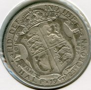 Grande Bretagne Great Britain 1/2 Crown 1923 Argent KM 818.2 - K. 1/2 Crown