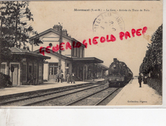 77 - MORMANT - LA GARE  ARRIVEE DU TRAIN DE PARIS -1908 - Mormant