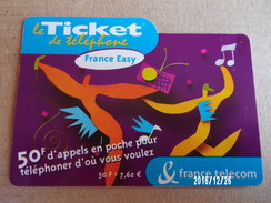 Ticket Téléphone France Télécom 50F Validité 30/09/2003 - Billetes FT