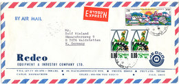 Israel Express Air Mail Cover Sent To Germany 1975 With More Topic Stamps - Poste Aérienne