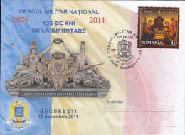 NATIONAL MILITARY CIRCLE ANNIVERSARY, SPECIAL COVER, 2011, ROMANIA - Brieven En Documenten