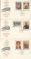 ARCHITECTURE, RILA MONASTERY, MURALS, COVER FDC, 3X, 1968, BULGARIA - Abbeys & Monasteries