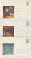 PUPPETS, BICHAREST TANDARICA THEATRE, COVER STATIONERY, ENTIER POSTAL, 3X, 1969, ROMANIA - Puppets