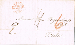 20799. Carta Entera FRIBOURG (Suisse) 1848 A Basel - 1843-1852 Timbres Cantonaux Et  Fédéraux