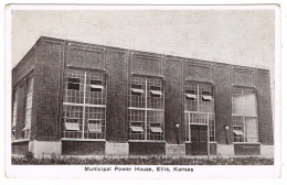 RB 1136 - Early Postcard - Municipal Power House Ellis - Kansas USA - Sonstige & Ohne Zuordnung