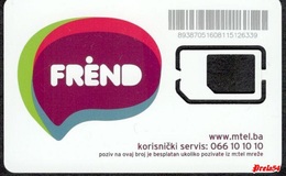 Bosnia  - Mtel "FREND" -  (GSM SIM) - Used Without Chip - Bosnia