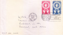 UNITED NATION - 10-12-1953 - FIRST DAY COVER - COMMERCIALLY SENT TO SOUTH AFRICA - Brieven En Documenten