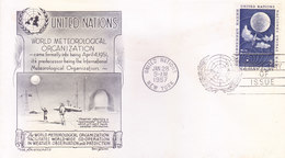 UNITED NATION - 28-01-1957 - FIRST DAY COVER - WORLD METEOROLOGICAL ORGANIZATION - Covers & Documents