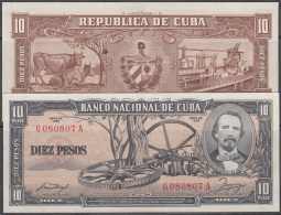1958-BK-168 CUBA 1958 10$ CARLOS MANUEL DE CESPEDES. UNC. - Cuba