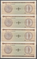 1985-BK-147 CUBA 1985. 1$ CERTIFICADO DE DIVISA SERIES D. 4 CONSECUTIVE UNC. - Kuba