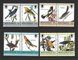 Montserrat 1985 Bird Audubon Set Of 4 Pairs MNH - Montserrat