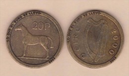 IRLANDA 20 PENCE  2.000 KM#25 REPLICA  Colección "LO QUE EL EURO SE LLEVO" SC/UNC  Réplica  T-DL-11.556 - Irlanda