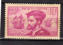 Timbre France Neuf Sans Charniere N° 296 Jacques Cartier - Andere & Zonder Classificatie