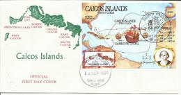 CAICOS SOBRE  PRIMER DIA DESCUBRIMIENTO AMERICA - Turks & Caicos