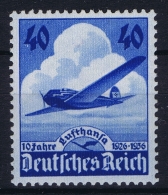 Deutsche Reich:  Mi Nr 603 MNH/**/postfrisch/neuf Sans Charniere 1936 Some Spots In Gum - Nuevos