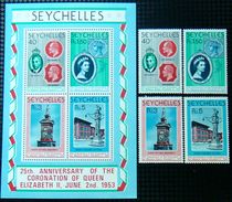 SEYCHELLES 1978 QE II SILVER JUBILEE Complete Set & MINIATURE SHEET MNH - Seychellen (1976-...)