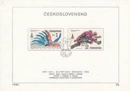 Czechoslovakia / First Day Sheet (1980/03b) Praha: Olympic Games 1980 Moscow (swimming, Obstacle Race) - Schwimmen