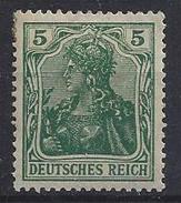Germany 1915  Germania  5pf (*) MH  Mi.85 II A - Unused Stamps