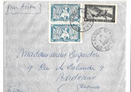 LETTRE . PAR AVION...SAIGON  RP...SUD VIET NAM .N°218 X 2  ..1950... - Storia Postale