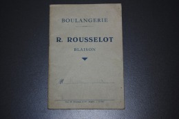 Ancien Livret De Compte Boulangerie ROUSSELOT à Blaison Gohier (49 - Maine Et Loire - Anjou) - Non Classificati