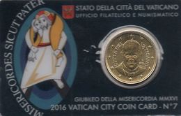 VATICANO COIN CARD 2016  N°7 GIUBILEO MISERICORDIA - CON 50 CENTESIMI 2016 FDC PAPA FRANCESCO I - VATICAN CITY - Vatikan