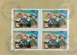 Timbres Sur Lettre 3495: Championnats Du Monde Handisport Athlétisme à Lille 2002 / Sport Lutte France 04/11/2002 - Sport Voor Mindervaliden