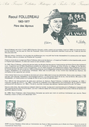 DOCUMENT 1987 RAOUL FOLLEREAU PERE DES LEPREUX - Documents Of Postal Services