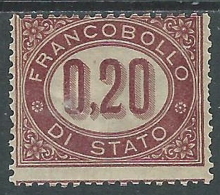 1875 REGNO SERVIZIO DI STATO 20 CENT MH * - P45-3 - Dienstzegels