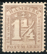 Stamp German States  Hamburg 1864-65 1 1/4s Mint Lot#15 - Hamburg