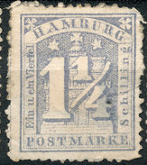 Stamp German States  Hamburg 1864-65 1 1/4s Mint Lot#20 - Hamburg