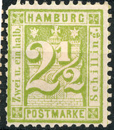 Stamp German States  Hamburg 1864-65 2 1/2s Mint Lot#24 - Hamburg (Amburgo)