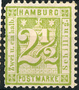 Stamp German States  Hamburg 1864-65 2 1/2s Mint Lot#24 - Hamburg