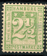 Stamp German States  Hamburg 1864-65 2 1/2s Mint Lot#31 - Hamburg (Amburgo)