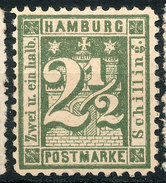 Stamp German States  Hamburg 1864-65 2 1/2s Mint Lot#32 - Hamburg (Amburgo)