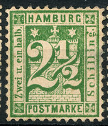 Stamp German States  Hamburg 1864-65 2 1/2s Mint Lot#34 - Hamburg (Amburgo)