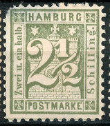 Stamp German States  Hamburg 1864-65 2 1/2s Mint Lot#39 - Hambourg