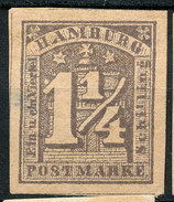 Stamp German States  Hamburg 1864 1 1/4s Imperf Mint Lot#43 - Hamburg