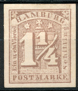 Stamp German States  Hamburg 1864 1 1/4s Imperf Mint Lot#45 - Hamburg (Amburgo)