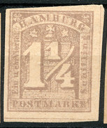 Stamp German States  Hamburg 1864 1 1/4s Imperf Mint Lot#49 - Hamburg (Amburgo)