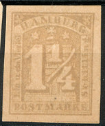 Stamp German States  Hamburg 1864 1 1/4s Imperf Mint Lot#50 - Hambourg