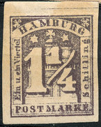 Stamp German States  Hamburg 1864 1 1/4s Imperf Mint Lot#51 - Hamburg (Amburgo)