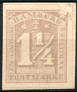 Stamp German States  Hamburg 1864 1 1/4s Imperf Mint Lot#52 - Hambourg