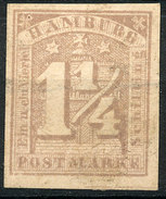 Stamp German States  Hamburg 1864 1 1/4s Imperf Mint Lot#53 - Hamburg