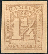 Stamp German States  Hamburg 1864 1 1/4s Imperf Mint Lot#56 - Hamburg (Amburgo)