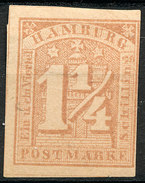 Stamp German States  Hamburg 1864 1 1/4s Imperf Mint Lot#57 - Hamburg (Amburgo)