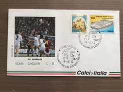 Busta Ufficiale Calcio Italia Campionato Italiano Di Calcio Serie A 1991-92 Roma-Cagliari 9-2-1992 - Briefe U. Dokumente