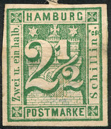 Stamp German States  Hamburg 1864 2 1/2s Imperf Mint Lot#65 - Hambourg