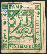 Stamp German States  Hamburg 1864 2 1/2s Imperf Mint Lot#68 - Hamburg